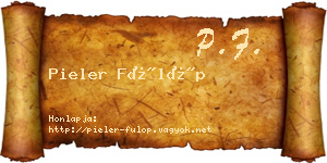 Pieler Fülöp névjegykártya